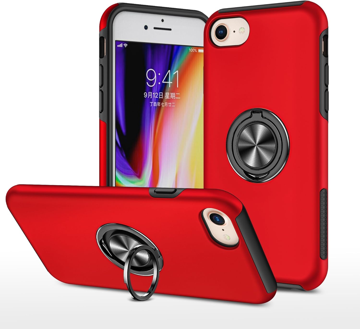Étui hybride magnétique avec anneau invisible pour iPhone 7 Plus / 8 Plus Étui hybride magnétique avec anneau invisible pour iPhone 7 Plus / 8 Plus